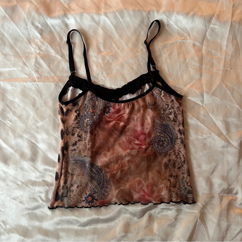 Y2K leopard floral lace cami - Picture 3 of 4